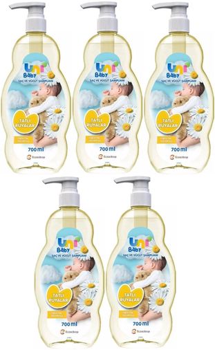 Bebek Saç ve Vücut Şampuanı 700ML Klasik (Pompalı) (5 Li Set)