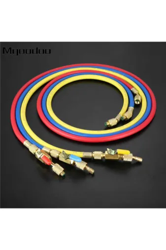 BEKATECH PCD-1589836760401 Vanalı Gaz Şarj Hortumu Vanalı 3 Lü Takım 150 Cm R22