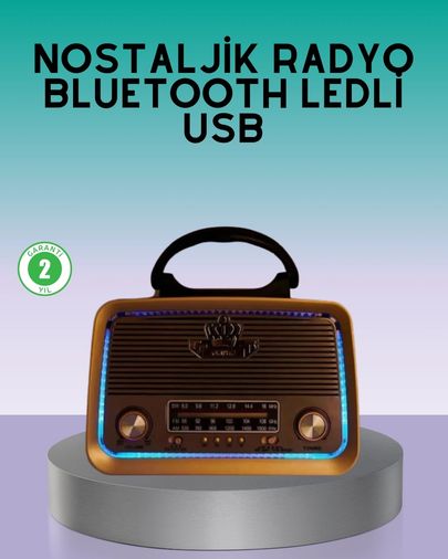 Belirtilmemiş 115330532 Bluetooth Özellikli Nostalji Radyo 3 Bant Fm Am Sw