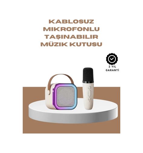 Belirtilmemiş 118497349 Bluetooth Karaoke Mikrofon Ve Hoparlör Seti Taşınabilir