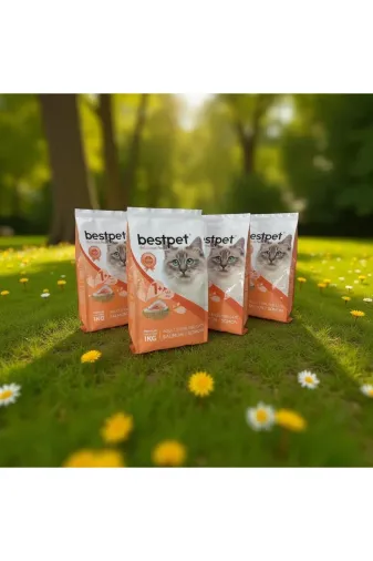 Bestpet petfarm006 Kısırlaştırılmış Yetişkin Somonlu Kuru Kedi Maması 1Kg*4 Adet Petfarm