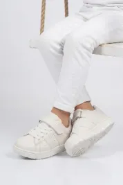 Beyaz Cırtlı Erkek Çocuk Sneaker