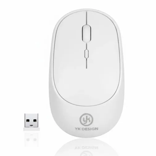 Beyaz Renkli Ergonomik Sessiz Kablosuz Mouse – USB Alıcılı, Ofis ve Oyun İçin Konforlu Bilgisayar Faresi MS6310 (4745)