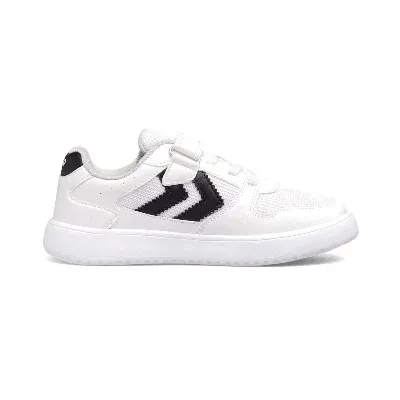 Beyaz Siyah Cırtlı Fileli Unisex Çocuk Spor Ayakkabı