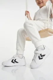 Beyaz Siyah Cırtlı Unisex Çocuk Spor Ayakkabı