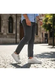 Beyaza Beyaz İpli Erkek Sneaker Ayakkabı
