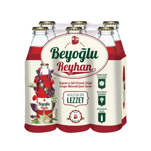 beyoğlu5622 Beyoğlu Reyhan Ve Gül Aromalı Gazlı İçecek 6 X 250 Ml