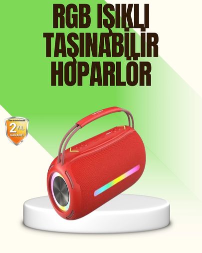 Bezos 125024772 Mey İthalat Rgb Led Işıklı 20W Taşınabilir Bluetooth Hoparlör Ipx6 Suya Dayanıklı Çok Renkli