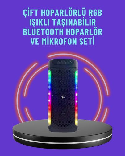 Bezos 125024999 Mey İthalat Ev Ve Dış Mekan Kullanımına Uygun Rgb Işıklı Hoparlör Çok Renkli