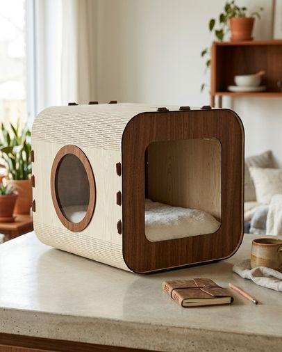 Bezos 127165859 Özel Tasarım Vista Mdf Kedi Evi Ahşap
