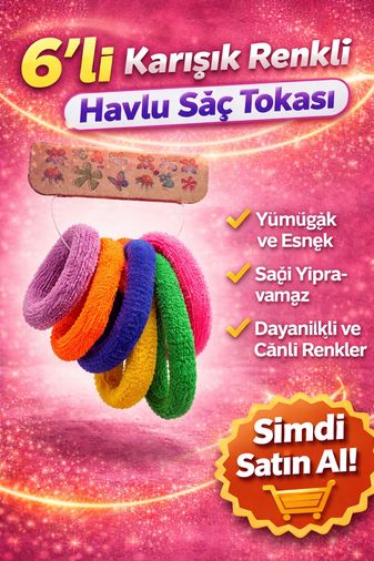 Bezos 3NDE5OTg4MTA2Nw-BLNC 6 Lı Karışık Renkli Havlu Saç Tokası Yumuşak Elastik Dayanıklı Lastik Toka Seti Açık Kahve