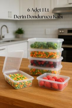 Bezos 3Nzc2MjEyMDQwNA-BLNC 6 Lı Derin Dondurucu Saklama Kabı & Organizeri 1 Lt 12,5X19,5X5,5 Cm Diğer