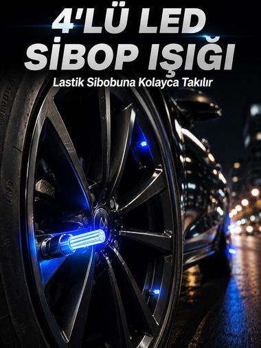Bezos MEYTDUCZZ4LÜSİBOPIŞIK-5-BLMY Mey İthalat 4'lü Araç Sibop Led Işığı Otomatik Açılan Lastik Işığı Seti