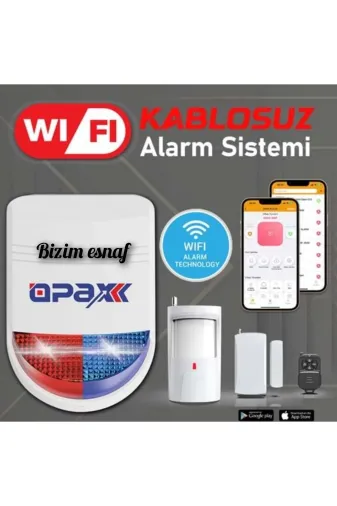 BGR 12 Ekonomik Alarm Seti Opax Bgr-12 Wifi Kablosuz Siren Alarm Sistemi Mobil Uygulamali