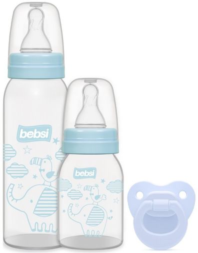 Biberon ve Emzik Seti Mavi 250ML+ 125ML+ Emzik