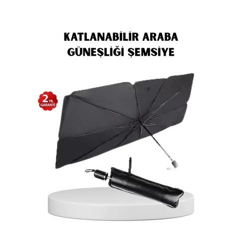 BIJUTERI TRİTHLTXUCZZZOTOSEMSİYE-1-BLNCCC Katlanabilir Ön Cam Güneşliği Şemsiye Her Araca Uygun Isı Ve Işık Koruması