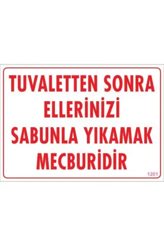 BilfolD SDTA-292200 Ellerinizi Yıkayınız Uyarı Levhası 25X35 Kod:1201
