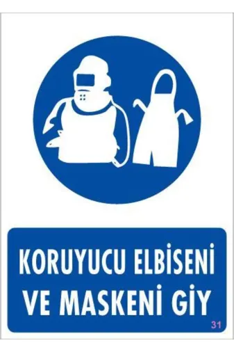 BilfolD SDTA-292250 Koruyucu Kıyafet Giy Uyarı Levhası 25X35 Kod:31