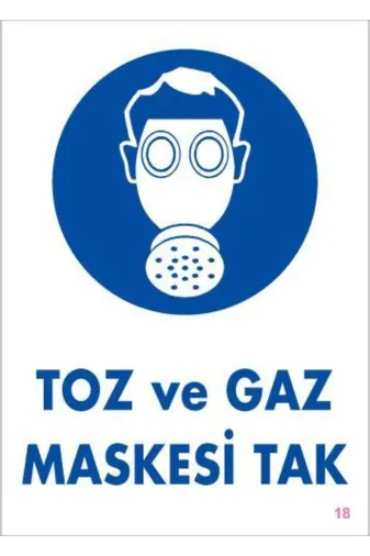 BilfolD SDTA-292258 Toz Ve Gaz Maskesi Uyarı Levhası 25X35 Kod:18