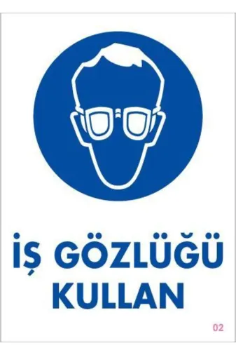 BilfolD SDTA-292266 İş Gözlüğü Kullan Uyarı Levhası 25X35 Kod:2