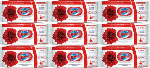 Bingo Clean Yüzey Temizlik Havlusu 96 Yaprak Sevilen Kokular Lovely - Gül (9 Lu Set) 864 Yaprak