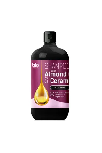 bio natural aroma 0005 %97 Organik Ultra Parlaklık Şampuan Sweet Almond Oil & Ceramides 946 Ml.