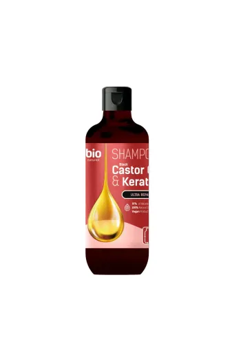 bio natural aroma 010302 % 97 Organik Onarıcı Şampuan Black Castor Oil & Keratin 355 Ml