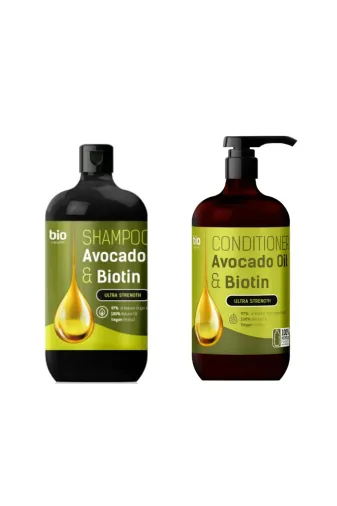 bio natural aroma 4820168433772 Organik Ve Vegan Avocado & Biotin Kuru Ve Yıpranmış Saclar Icin Bakım Seti