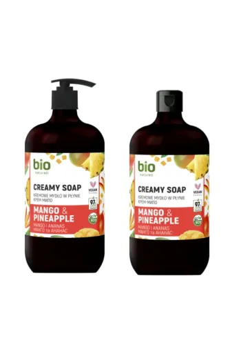 bio natural aroma 88021 % 97 Organilk Ve Vegan Sıvı El Sabunu Mango & Paneapple 2 X 946 Ml