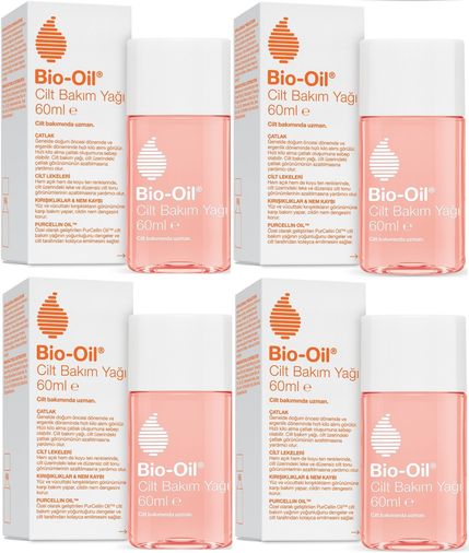Bio-Oil Çatlak Oluşumunu Önleyici Cilt Bakım Yağı 60ML (Yeni Formül) (4 Lü Set)