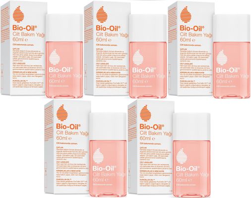 Bio-Oil Çatlak Oluşumunu Önleyici Cilt Bakım Yağı 60ML (Yeni Formül) (5 Li Set)