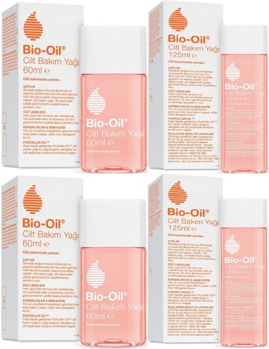 Bio-Oil Çatlak Oluşumunu Önleyici Cilt Bakım Yağı Karma 4 Lü Set 125ML+60ML (Yeni Formül)