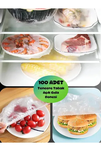 Birdoludukkan BDD0000123671 100 Adet Pratik Streç Kapak Tencere Ve Tabak Bonesi | Gida Koruyucu Çözüm