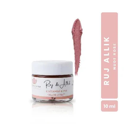 Bitkisel İçerikli Doğal Ruj Allık  NUDE ROSE  (Kavanoz)  5 gr