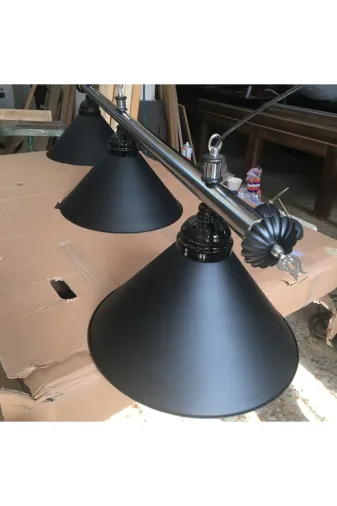 bizon 34754NJJ Bilardo Masa Lambasi 3 Lü Siyah Lamba Seti