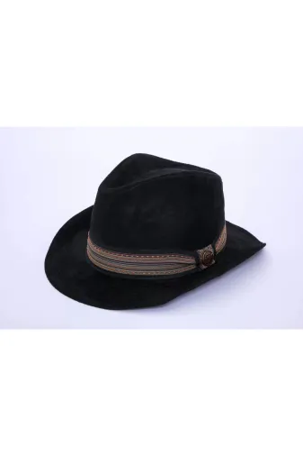 blackpure AB01007.003 İsme Özel Süet Kovboy Fötr Şapka - Ab01007 - Siyah