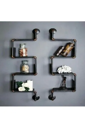 Blbndesign Raf No:113 Dekoratif Duvara Borudan Raf