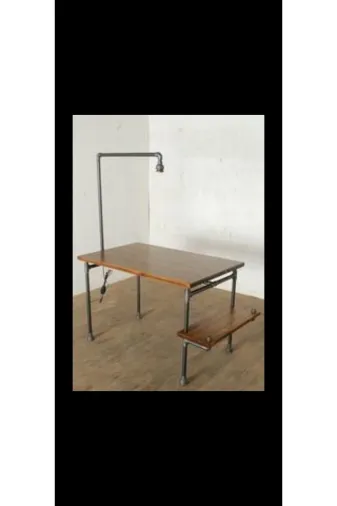 Blbndesign Raf No:294 Dekoratif Borudan Masa Sandalye Ve Lamba