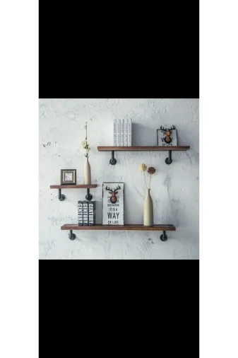 Blbndesign Raf No:302 Dekoratif Borudan Raf 3'lu Set