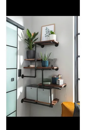 Blbndesign RafNo335 Dekoratif Duvara Borudan Raf