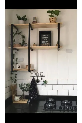 Blbndesign RafNo337 Dekoratif Duvara Borudan Raf