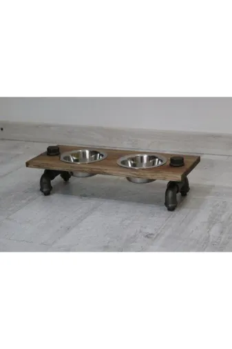 Blbndesign RafNo454 Dekoratif Borudan Kedi Köpek Mama Standı