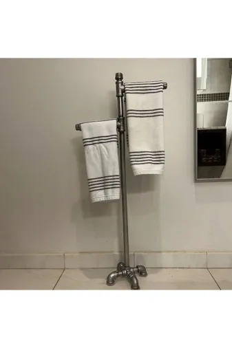 Blbndesign RafNo498 Dekoratif Borudan Havlu Ve Tuvalet Kağıdı Askılık