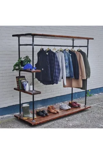Blbndesign RafNo548 Dekoratif Borudan Raf Ve Askılık 125 Cm