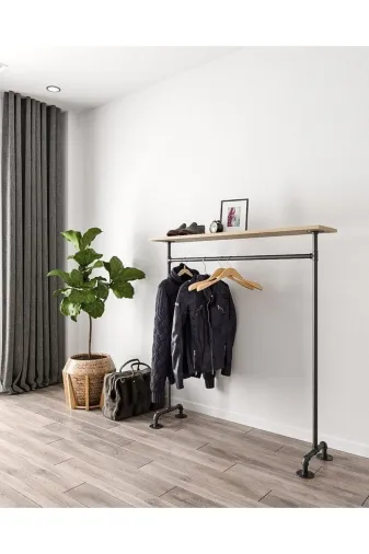 Blbndesign RafNo560 Dekoratif Borudan Raf Ve Askılık 100 Cm