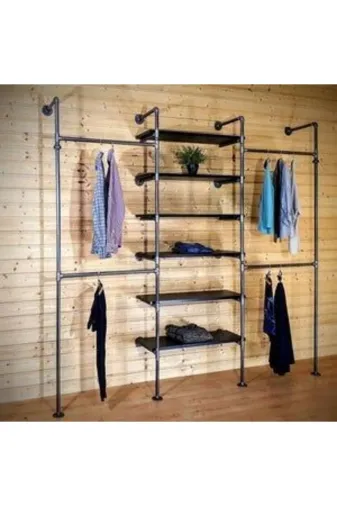 Blbndesign RafNo625 Dekoratif Borudan Raf Ve Askılık 225 Cm