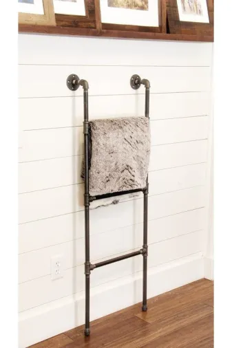 Blbndesign RafNo636 Dekoratif Borudan Raf Ve Askılık Merdiven