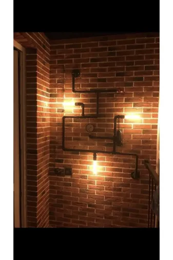 Blbndesign ÜrünNo921 Dekoratif Duvara Borudan Aydınlatma Lambader