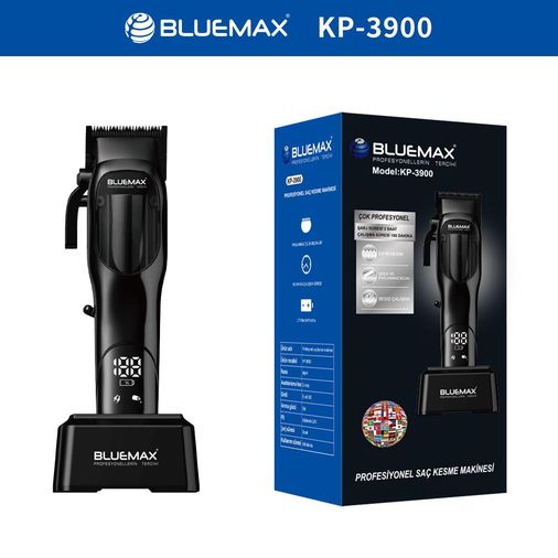 Bluemax Kp-3900  Özel Etiket Saç Düzeltici Usb Pro Berber Tıraş Makinesi Saç Düzeltici Şarj Standı