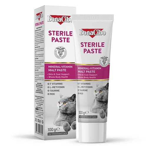 BonaCibo ked21650650 Sterile Paste Kısırlaştırılmış Kediler Için Mineral-Vitamin Destekli Malt Macun 100 Gr. X 3 Adet